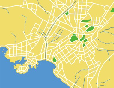 Vector illustration map of Athens clipart