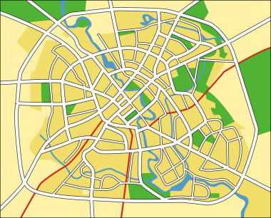 Vector illustration map of Minsk clipart