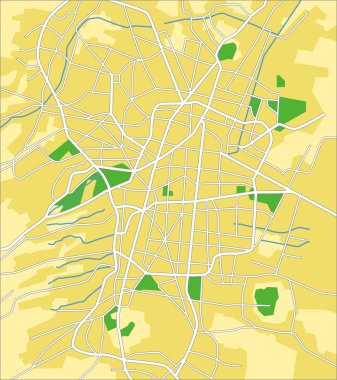 Vector illustration map of Mexico City clipart