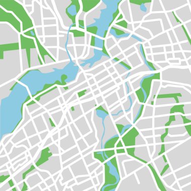 Vector illustration map of Ottawa clipart