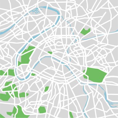 Vector illustration map of Paris clipart