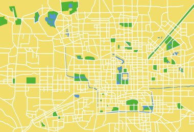 Vector illustration map of Beijing clipart