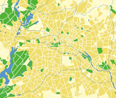 Vector illustration map of Berlin clipart