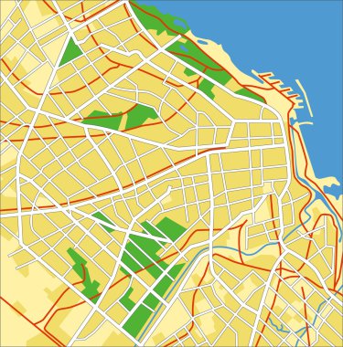 Vector illustration map of Buenos Aires clipart