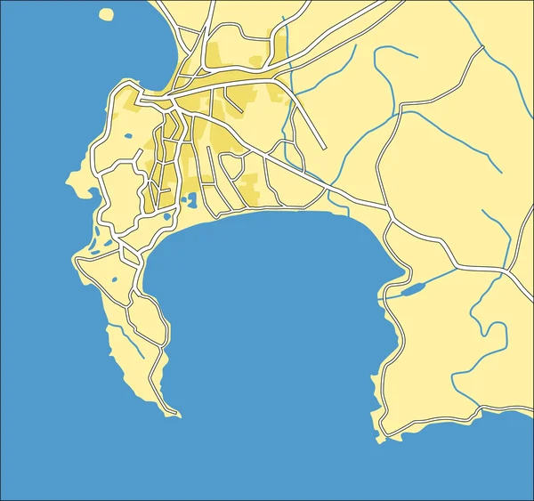 Vektor Illustration Karte von Kapstadt — Stockvektor