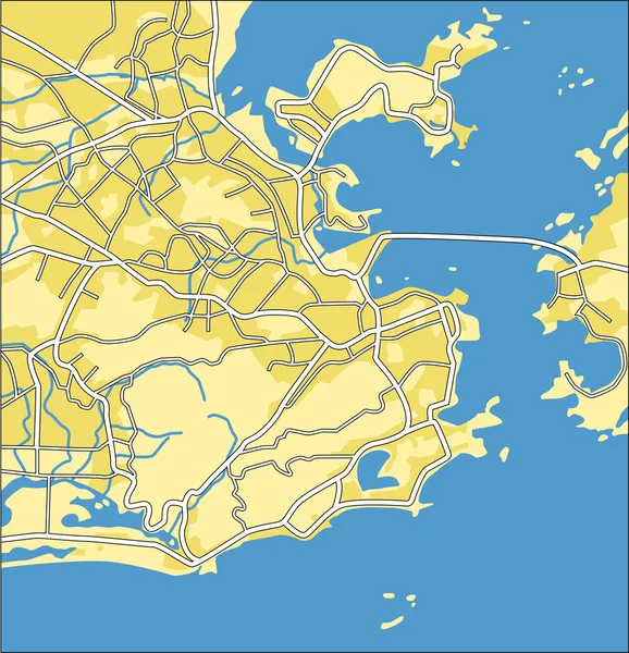 Векторная карта Рио-де-Жанейро — стоковый вектор