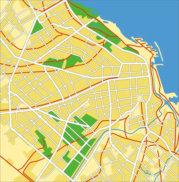 Mappa dell'illustrazione vettoriale di Buenos Aires — Vettoriale Stock