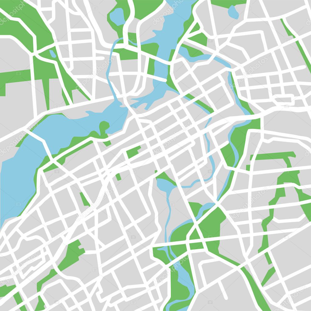 Vector illustration map of Ottawa