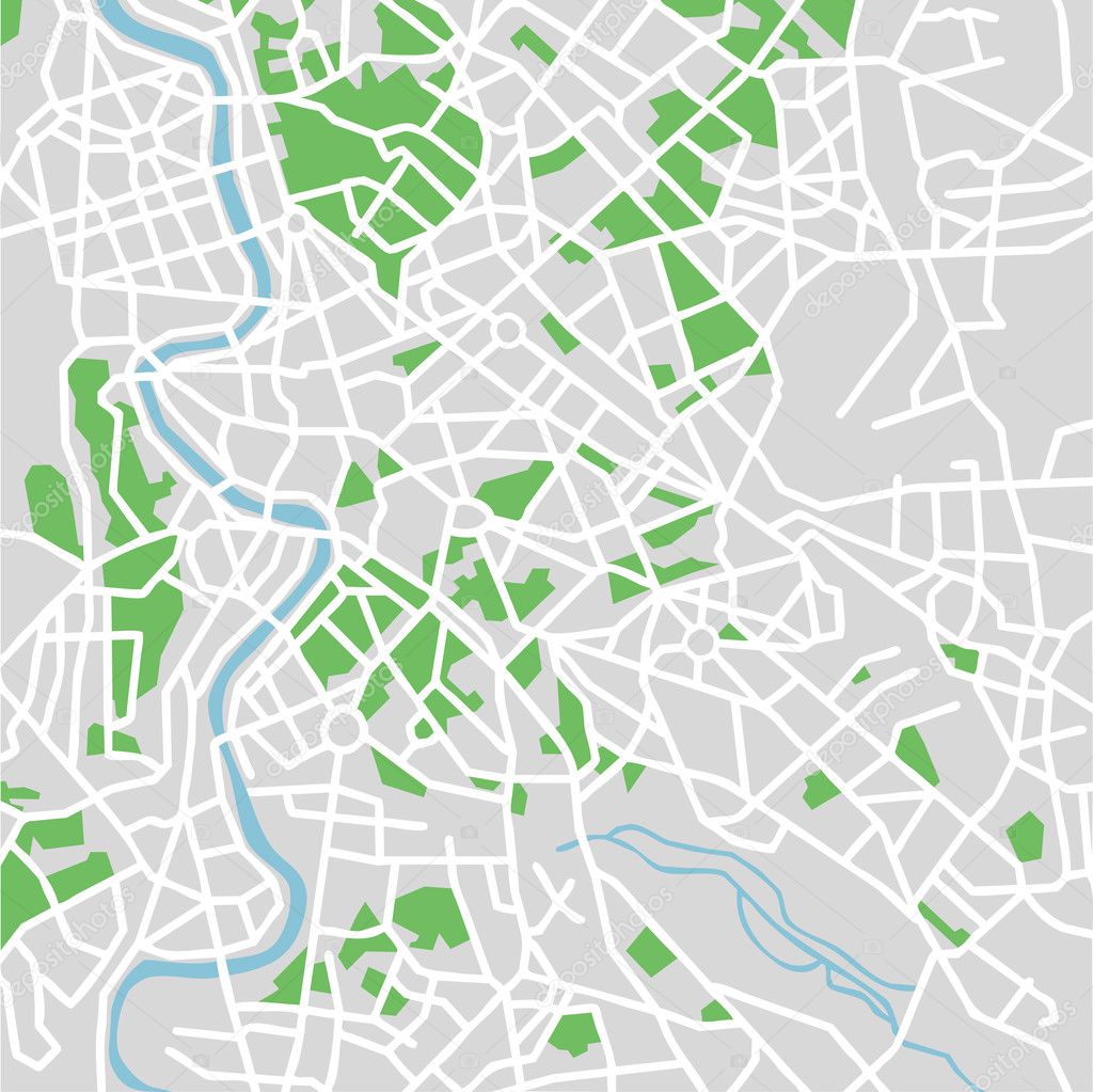 Vector illustration map of Rome
