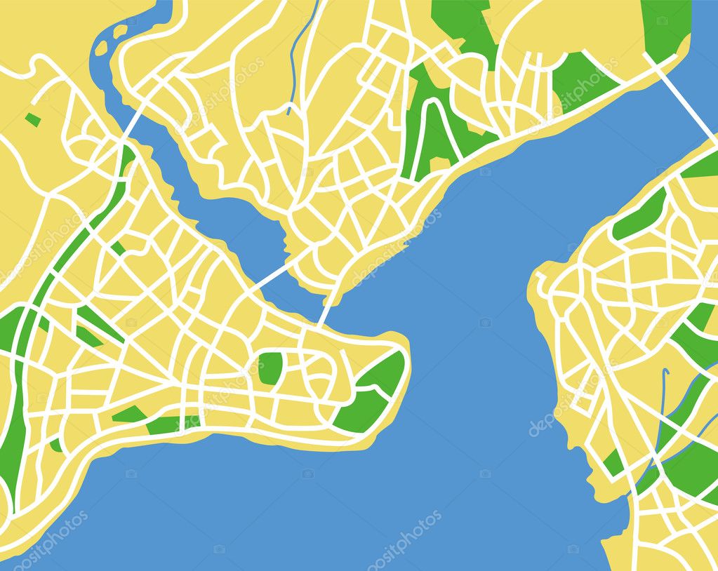 Vector illustration map of Istanbul