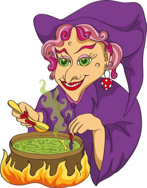 Witch and potion clipart