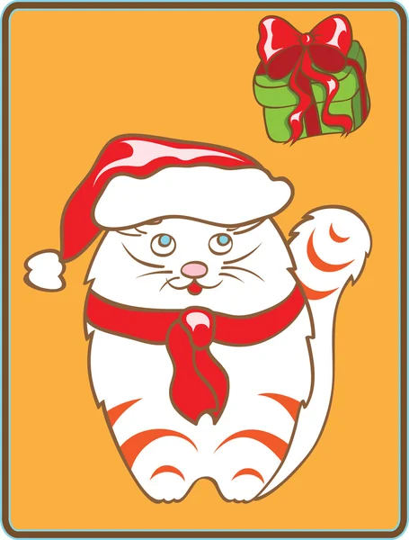 クリスマス猫 — ストックベクタ