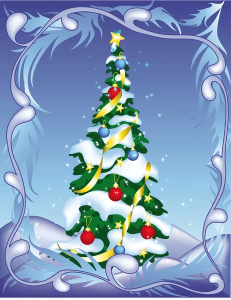 Χριστουγεννιάτικο δέντρο σε αφηρημένα φόντο — Διανυσματικό Αρχείο