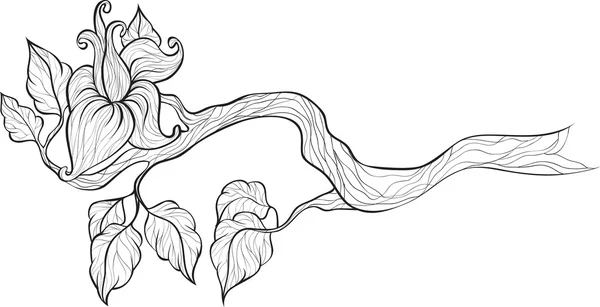 Branche avec fleur . — Image vectorielle