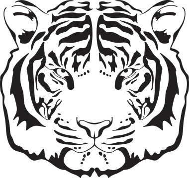 Tiger head silhouette. clipart