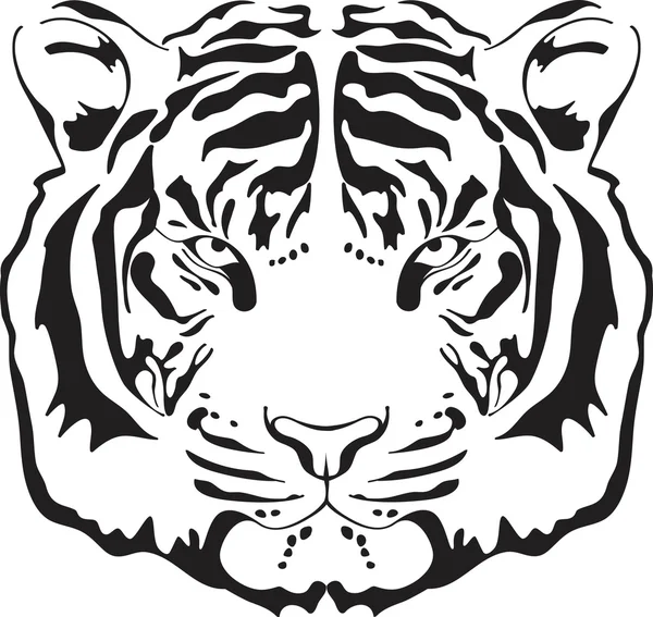 Tiger huvud silhuett. — Stock vektor