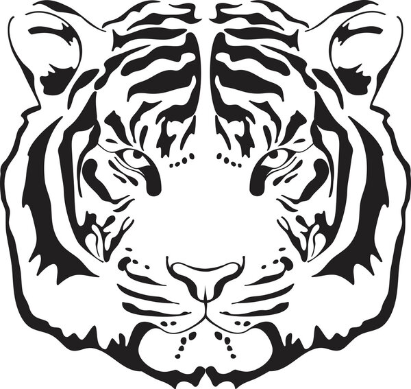 Tiger head silhouette.