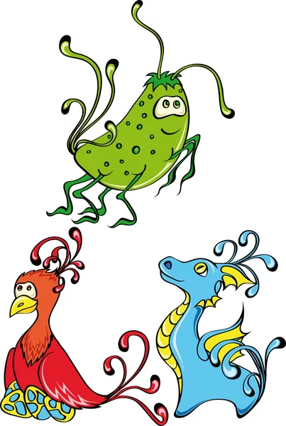 Group of positive monsters. — Stock Vector