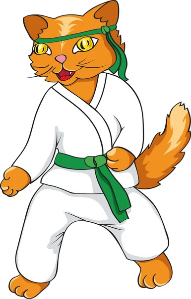 Cat Karate Kicking Dog Clipart