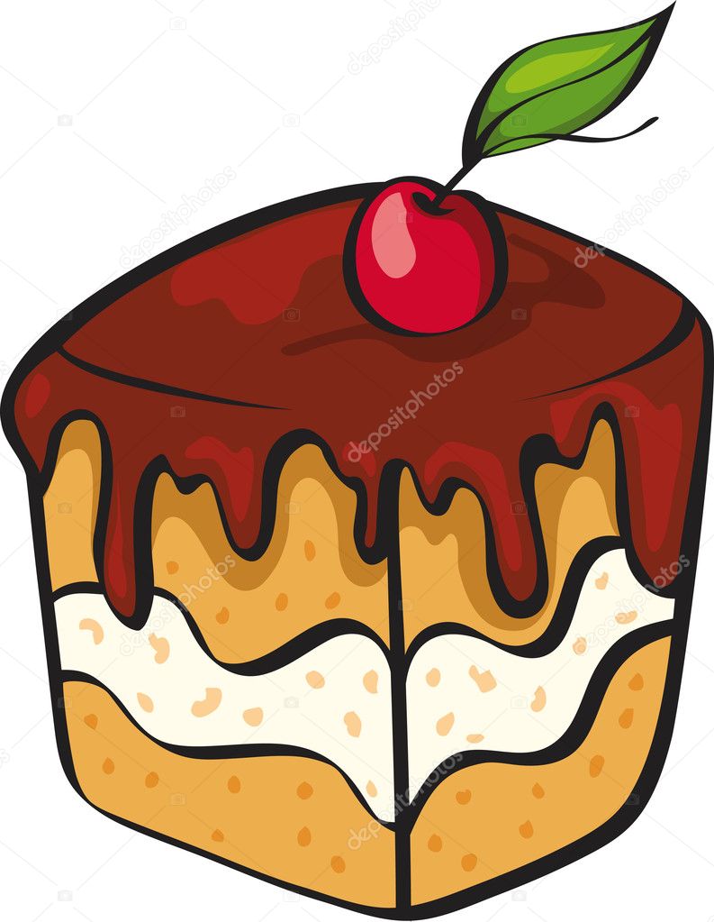 Small cake with cherry
