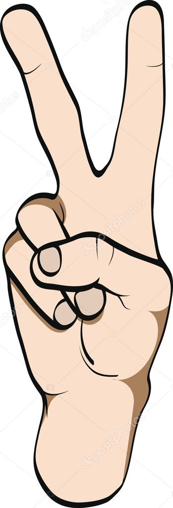 Hand gesturing symbol of peace