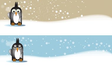Penguine themed Banners clipart