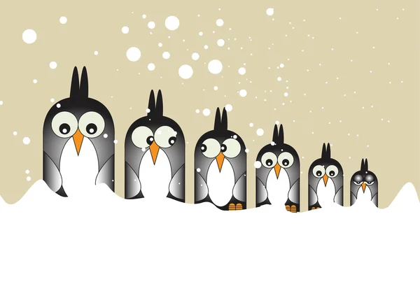 Пингвины в ряд — стоковое фото