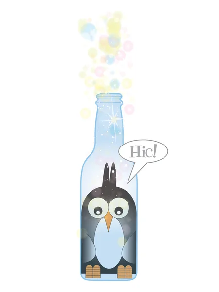 企鹅在一瓶 — 图库照片