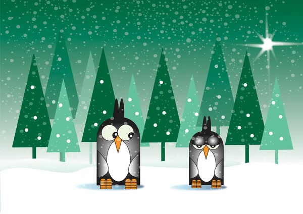 Snöiga pingviner — Stockfoto