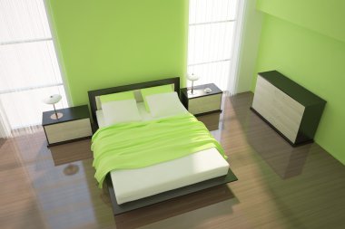 yeşil yatak odası