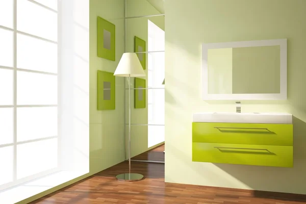 녹색 욕실 — 스톡 사진
