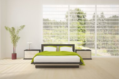 Green bedroom composition clipart
