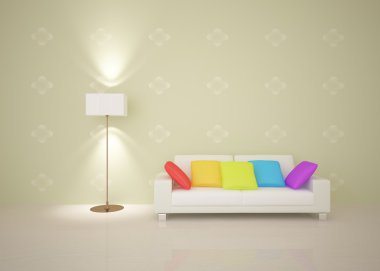 Colored interior design clipart