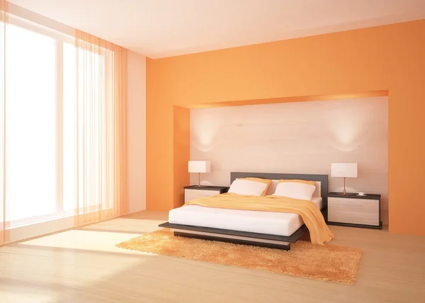 Oranžové ložnice — Stock fotografie