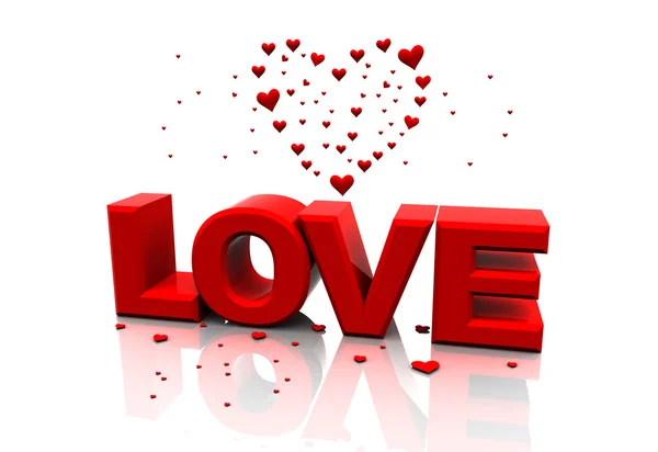 Happy valentines love with hearts — Stock Photo, Image