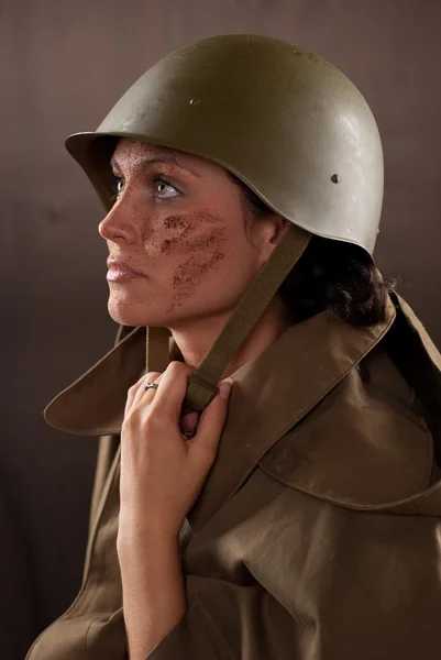 Stock image Military Beautiful smiling girl