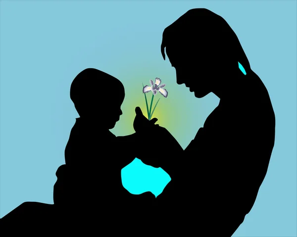 Mum and the child — Stock Vector