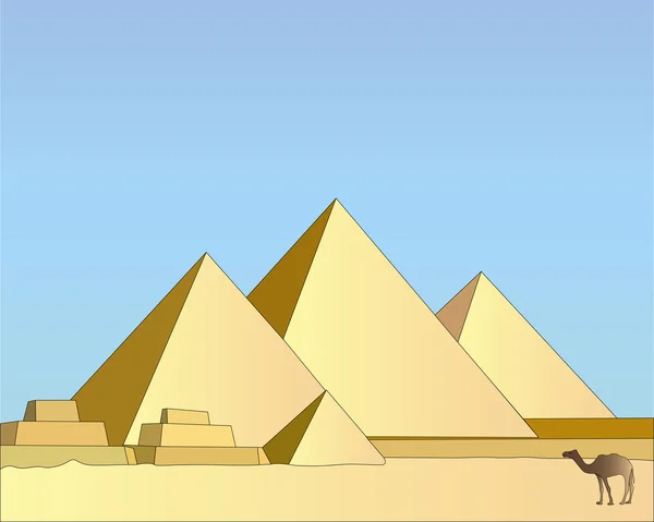 Grupp av egyptiska pyramider — Stock vektor