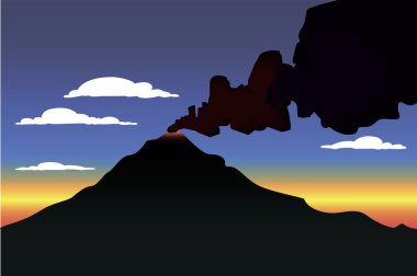 The woken up volcano clipart