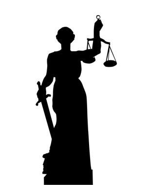 Silhouette of a statue of a Themis clipart