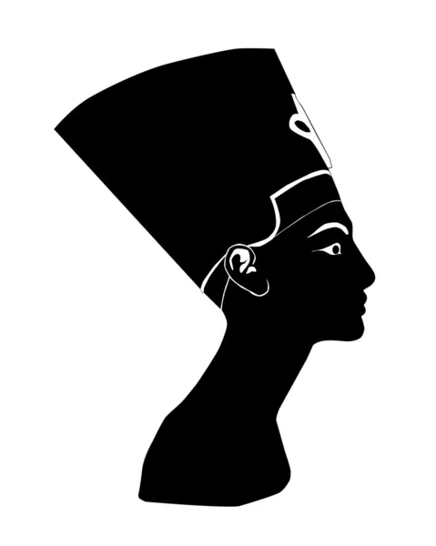 Fekete sziluettje Nefertiti — Stock Vector