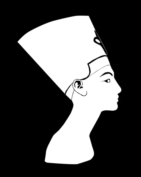 Silueta blanca de Nefertiti — Vector de stock