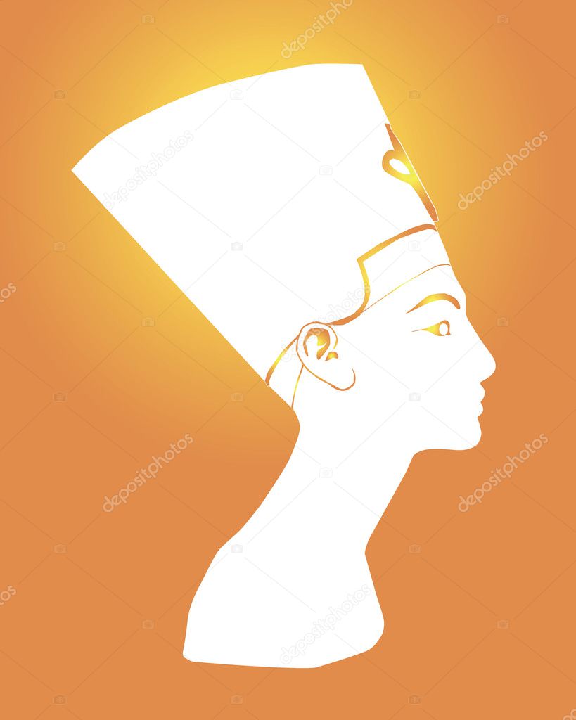 White silhouette Nefertiti