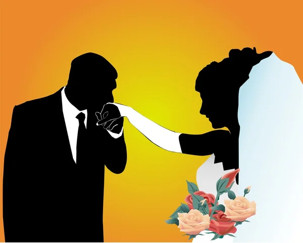 Lo sposo e la sposa — Vettoriale Stock