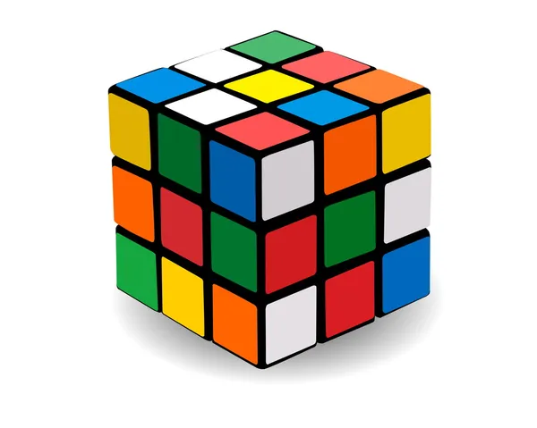 Puzzle in Form von Farbquadraten — Stockvektor