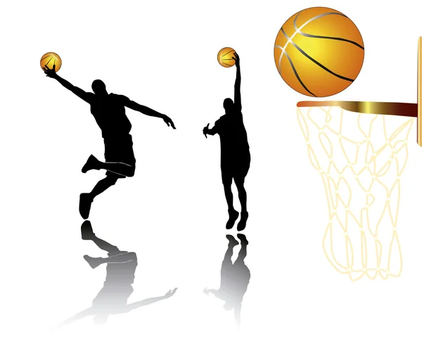 Basketbal silhouetten — Stockvector