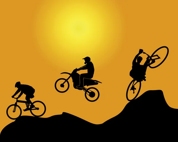 Fahrrad und Motorrad — Stockvektor