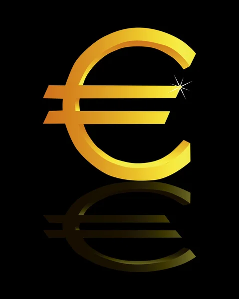 Gold sign on euro — Stock Vector