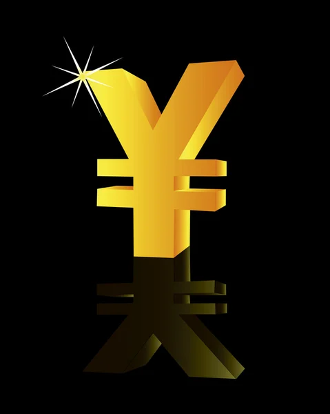 Gold sign on yen — Stock Vector