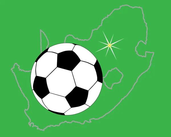 Fútbol en una tarjeta de la República de Sudáfrica — Vector de stock